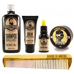 Ficha técnica e caractérísticas do produto 1 Shampoo 1 Oleo 1 Balm 1 Pomada + Pente de Madeira - Barba de Macho