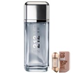 Ficha técnica e caractérísticas do produto 212 VIP Men Carolina Herrera EDT - Perfume Masculino 200ml + 212 VIP ROSE EDP Travel Size 5 Ml
