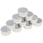 Ficha técnica e caractérísticas do produto 10 Pcs Alumínio Lip Balm Potes De Lata Cosméticos Frascos De Creme Frasco Recipiente B-10ML-3.5 X 1.8 Cm