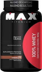 Ficha técnica e caractérísticas do produto 100% Whey 900g Pote Chocolate Max Titanium
