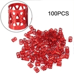 Ficha técnica e caractérísticas do produto 100pcs / Jogo colorido Tools Trancas Beads Anéis Cuff Cabelo Styling
