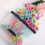 Ficha técnica e caractérísticas do produto 100pcs multi cores crianças Simples cor sólida sem emenda Anel Faixa de Cabelo Hair Styling anel de cabelo