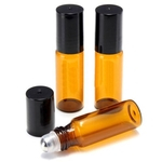 Ficha técnica e caractérísticas do produto 10pcs 5ml / 10ml âmbar Roll On Garrafas De Vidro Roller Ball Para Perfume Essencial Oil