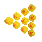 Ficha técnica e caractérísticas do produto 10pcs Banho do bebê banheira de hidromassagem Mini Brinquedos Squeaky Pato Flutuante de borracha amarelo