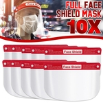 Ficha técnica e caractérísticas do produto 10pcs Escudo de máscara protetora Olhos de cara cheia Máscara protectora anti-embaciamento ajustável