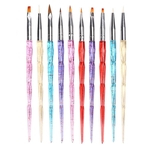 Ficha técnica e caractérísticas do produto 10pcs Nail Art Painting Dotting Lining Pen Brush Manicure Nail Polish Brush Set