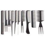 Ficha técnica e caractérísticas do produto 10pcs / Set Hairdressing Salon Professional Hair Styling Cabeleireiro Barbers Combs