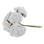 Ficha técnica e caractérísticas do produto 10x Colorfast Espuma Rosas Artificial Flor Noiva Buquê Decoração De Festa Branco