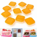 Ficha técnica e caractérísticas do produto 10X mini recipientes de armazenamento de alimentos 100ml bebê caixas de alimentos complementares freezer cas