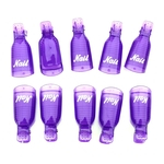 Ficha técnica e caractérísticas do produto 10X Purple Plastic Nail Art Soak Off Clip Cap UV Gel Polish Remover Wrap Tool