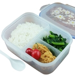 Ficha técnica e caractérísticas do produto 1100 ml Separado Student Bento plástico microonda Sealed Box Lunch