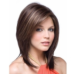 Ficha técnica e caractérísticas do produto 14inches Fashion Women Natural Short Full Lace Front Wigs Cute Bobo Human Hair Cosplay Wig Synthetic hair wig (color:Dark Brown)