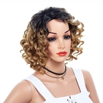 Ficha técnica e caractérísticas do produto 15 polegadas peruca encaracolada Sintética Para Mulheres Da moda afro-americanas Wigs Party/cosplay (4 Cores / Estilo)