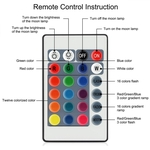 Ficha técnica e caractérísticas do produto TS 16 cores mudam Controle de Brilho Ferramenta ajustável remoto para LED Moon 3D Shaped Night Light