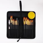 Ficha técnica e caractérísticas do produto 17pcs Paint Brush Set Oil Professional Escovas de pintura artista da aguarela Escovas + Maleta