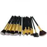 Ficha técnica e caractérísticas do produto 17PCS / Set multifunções cor do ouro escovas da composição do kit de beleza cosméticos ferramenta