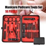 Ficha técnica e caractérísticas do produto 18 Manicure Nail Clippers Pedicure Set Kit de higiene de viagem Cortador de aço inoxidável
