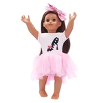 Ficha técnica e caractérísticas do produto 18 polegadas 43 centímetros vestido bonito Suit Bow Headwear para American Girl Eva Toy Doll's accessories