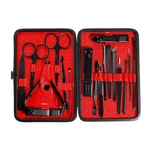 Ficha técnica e caractérísticas do produto 18Pcs Manicure Set Nail Clipper Grooming Tesoura Earpick Pedicure Tools Kit UK