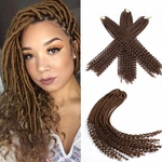 Ficha técnica e caractérísticas do produto 1Packs Curly Goddess Dreadlocks Faux Locs Crochet Hair Wavy Faux Locs with Curly Ends Synthetic Braiding Hair Extensions 18inch (1B)