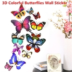 Ficha técnica e caractérísticas do produto 12pcs 3D Butterflies magnéticos coloridos com adesivo Wall Sticker Home Decor