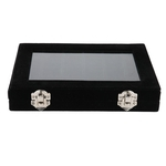 Ficha técnica e caractérísticas do produto 24 Grids unhas Decoração Art Organizer Caixa de armazenamento de jóias caixa de exibição Holder (Black)