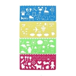 Ficha técnica e caractérísticas do produto 4 Pcs / Set Spirograph Geometric Régua Emoji animal Régua Multicolor Redação papelaria ferramenta para Student Brinquedos Set Governantes Pintura