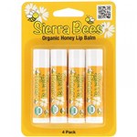 4 Sierra Bees Bálsamos Orgânicos para Lábios Sabor Mel 4,25g