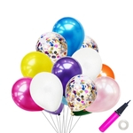 Ficha técnica e caractérísticas do produto 40pcs / set 12inches Rodada Confetti balões Conjunto com insuflação para Party Room layout Decoração balão