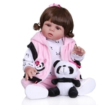 Ficha técnica e caractérísticas do produto 48 CM NPK Boneca Reborn Baby Doll Toys com Cachos de Cabelo Liso para o Presente de Aniversário da Criança Brinquedo de Banho