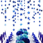 Ficha técnica e caractérísticas do produto 4M Ouro Prata Pentagram azul Estrelas Shaped bandeira pingente pendurado Fontes do partido do Xmas do Natal de aniversário Decor