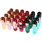 Ficha técnica e caractérísticas do produto 24pcs bonito Kimono Cartoon Doll Lip Balm Hidratante Batom