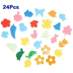 Ficha técnica e caractérísticas do produto 24pcs formas diferentes Crianças Crafting Stamp Sponge Painting