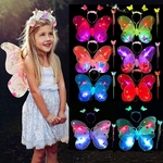 Ficha técnica e caractérísticas do produto 4pcs \\ / Gift Set Toy Meninas Led Flashing Light Butterfly Fairy Ala Wand Headband Costume