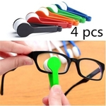 Ficha técnica e caractérísticas do produto 4pcs Moda Microfibra Cleaner Escova Óculos Óculos Limpeza Com Ferramenta De Pano