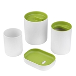 Ficha técnica e caractérísticas do produto 4pcs / set de banho porta-escovas + Wash ¨¢gua Cup + Soap Box + Caixa de armazenamento