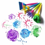 Ficha técnica e caractérísticas do produto 4pcs / set DIY Doodle Pintura Ferramentas Selo da flor Graffiti Sponge Art Drawing Brinquedos Flor Esponja jogo de escova Supplies For Kids Criança