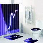 Ficha técnica e caractérísticas do produto 4Pcs / Set Shower Curtain Único Bath Mat tampa do vaso tapete para banheiro