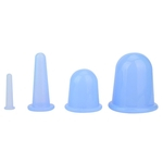 Ficha técnica e caractérísticas do produto 4pcs Vácuo Massageador Facial Cupping face Cup elevação Firmeza Terapia Tratamento (azul)