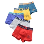 Ficha técnica e caractérísticas do produto 5 Pcs / set Underwear Crianças Meninos Moda Letter Printing algodão macio Boxer