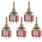 Ficha técnica e caractérísticas do produto 5 X Ligar-fora-em Mini Pequeno Interruptor De Alternância Punho Redondo 3 P Vermelho