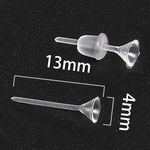 Ficha técnica e caractérísticas do produto 50 Pares de Brincos acessorios Ear Stud hipoalergénicos plástico transparente Brincos DIY Fundo Plano Cup Shaped