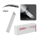 Ficha técnica e caractérísticas do produto 50pcs sobrancelha Micro BLADING Needles Permanent Make-Up Lamina Shading Needle
