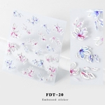 Ficha técnica e caractérísticas do produto 5D acrílico gravado Flor Adhesive prego etiqueta flor gravada decalques