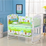 Ficha técnica e caractérísticas do produto 5pcs Desenho Animado Crib Bed Bumper 100% Algodão Cama confortável infantil Protector bebê lavável Set