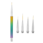 Ficha técnica e caractérísticas do produto 5pcs Nail Art Gel UV forro destacável Acrílico Carving Drawing Pen Nail Art Escova Liner Set