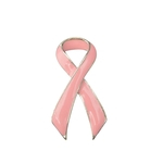 Ficha técnica e caractérísticas do produto 2 X Pink Esmalte Câncer De Mama Consciência Caridade Fita Broche Pino Com Borda Prata