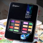 Ficha técnica e caractérísticas do produto 36 Cor Sólida Pintura Aquarela Caixa Profissional Pincel Pigmento Portátil Pintura de Arte Suprimentos