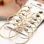 Ficha técnica e caractérísticas do produto 6 Pairs Women Fashion Simple Rock Exaggeration Circle Hoop Earrings Set Punk Hoop Earrings Festivo Presente