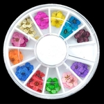 Ficha técnica e caractérísticas do produto 36 Pcs 3D Nail Art DIY Tips Sticker Flor Seca Acrílico Decoração Caixa De Roda